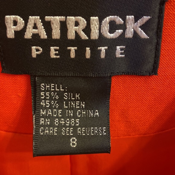 Patrick Petite orange linen/silk blazer - Picture 5 of 10